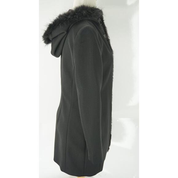 Prada Black Fur Trim Hooded Women's Trench Coat Size 40 EU 4 US New $2375 Italy - Picture 8 of 11